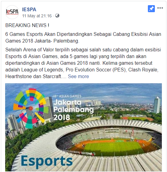 LoL And AoV Among Esports Titles At 2018 Asian Games, And Here's